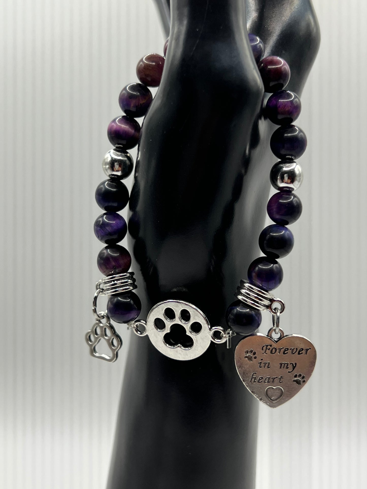 Purple Tigers Eye Paw Print