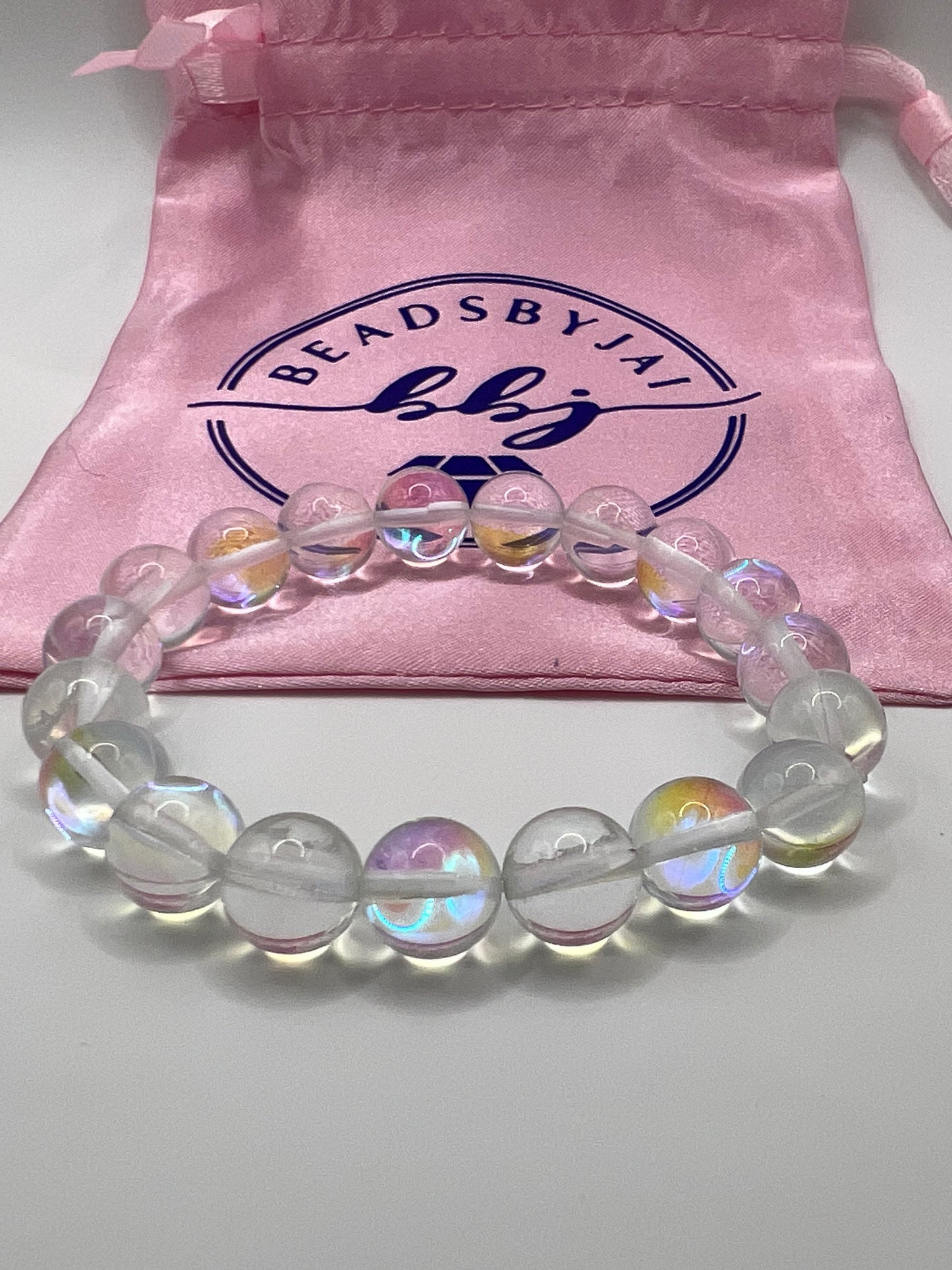 Single 10MM Glass Bead Bracelets (22 options)