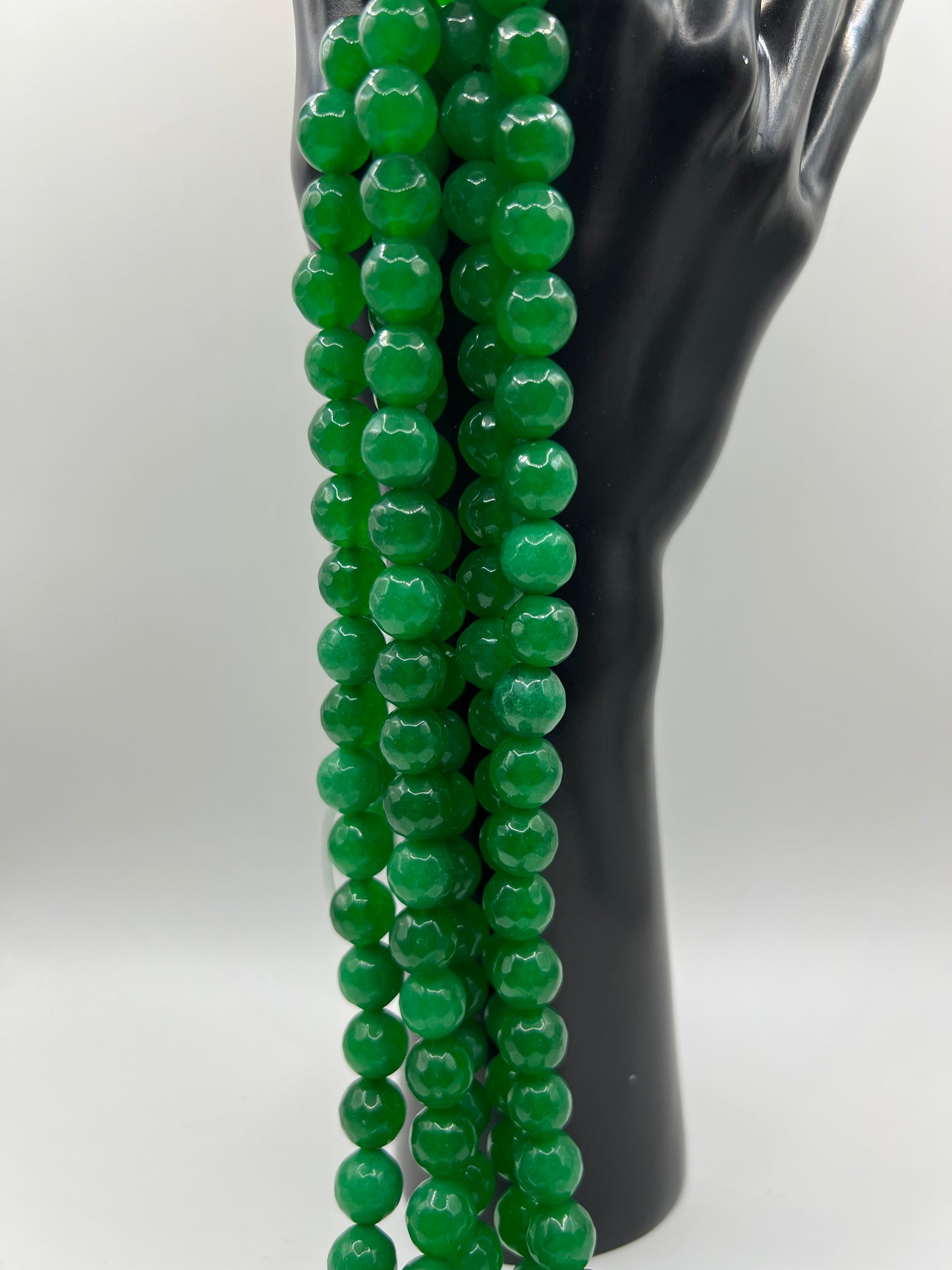 Faceted Green Jade 10mm